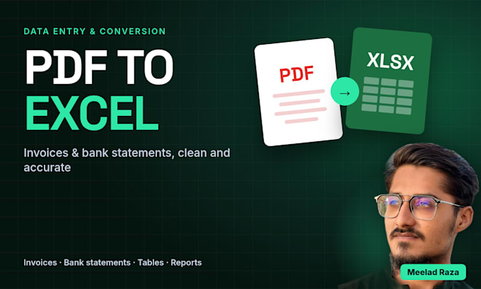 convert PDF invoices and bank statements to excel with automation