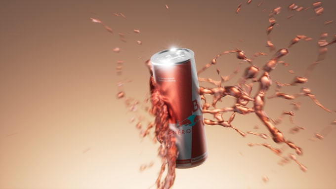 create realistic liquid splash and beverage animation