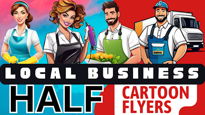 design a cartoon style business flyer menu or price list