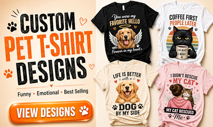create custom pet t shirt designs for etsy printify and pod stores