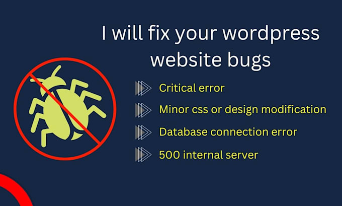 World Bug/error Help to fix wordpress errors, bugs or issues by Devsshakil | Fiverr