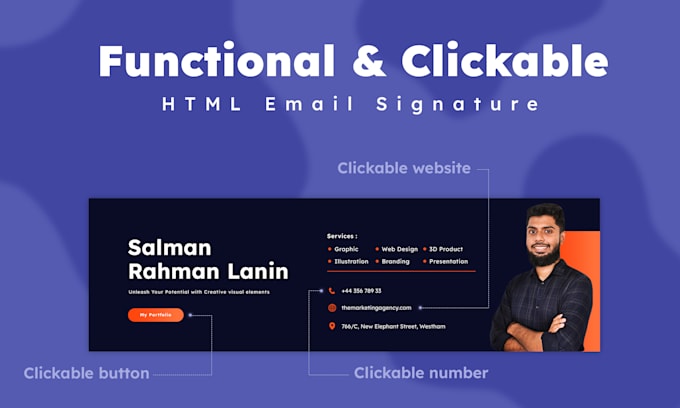 create clickable interactive email signature