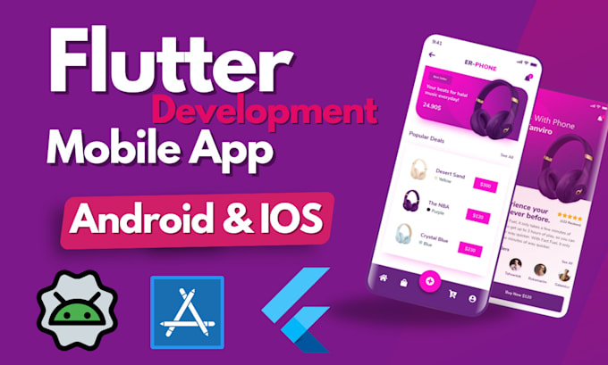 do flutter app development for android IOS mobile app frontend flutter