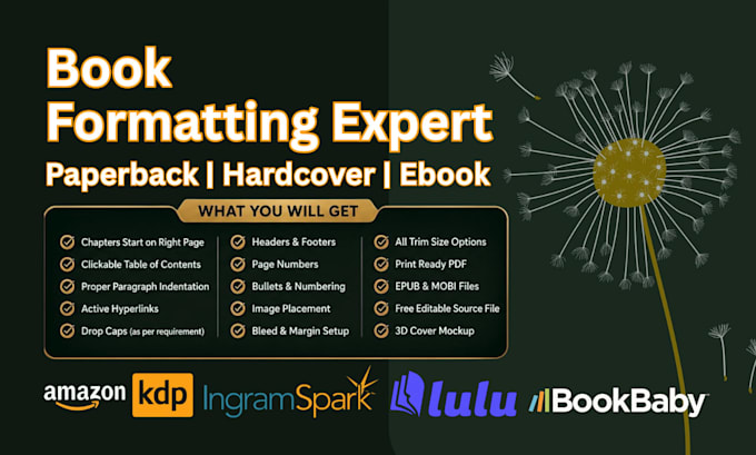 do book formatting and layout design for KDP paperback, kindle formatting ebook