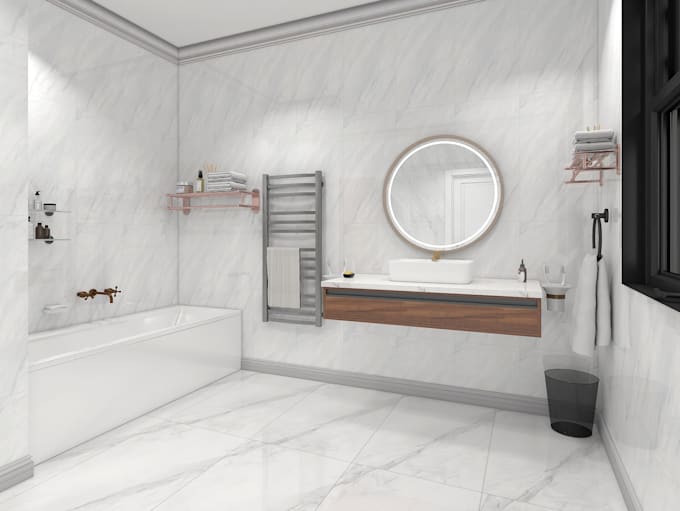 make bathroom design and washroom design in 3d