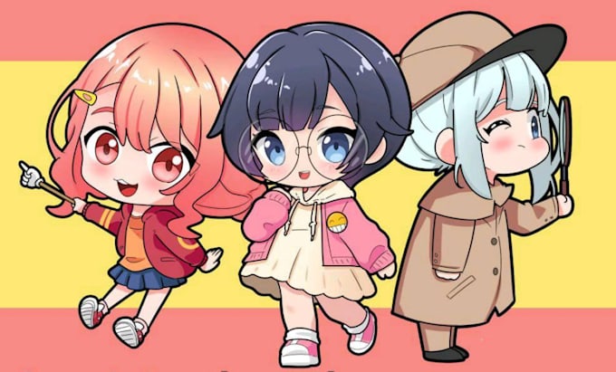 Schizzo Anime Chibi Simpatiche Piante In Vaso Cartoon Chibi Pianta In