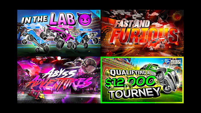 design an eye catching rocket league thumbnail