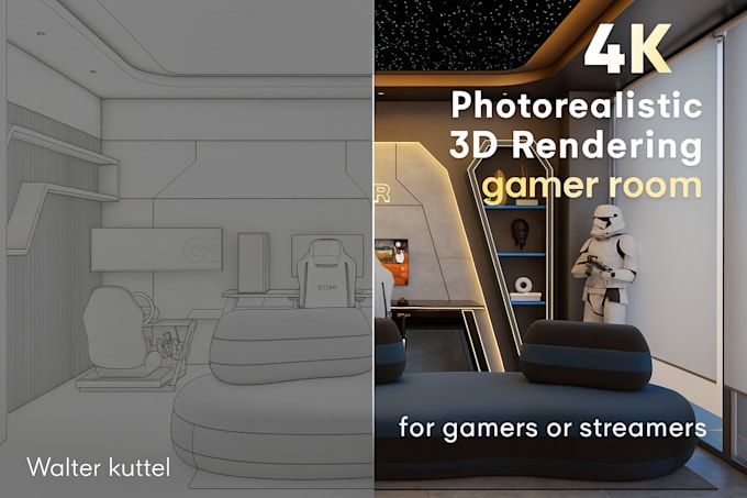 design and render your dream gaming room or streamer setup