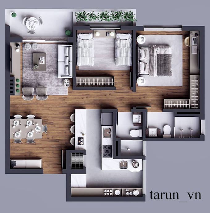 Make 3d rendered plan for real estate by Tarun_vn | Fiverr