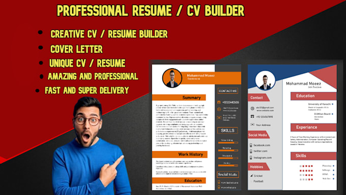 build and design resume, yours CV maker, resume maker, CV builder