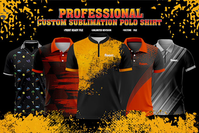 Design custom sublimation polo shirt for men and women by Manufacturer786 Fiverr