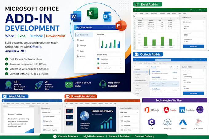 create word addin, exceladdin and powerpoint addin