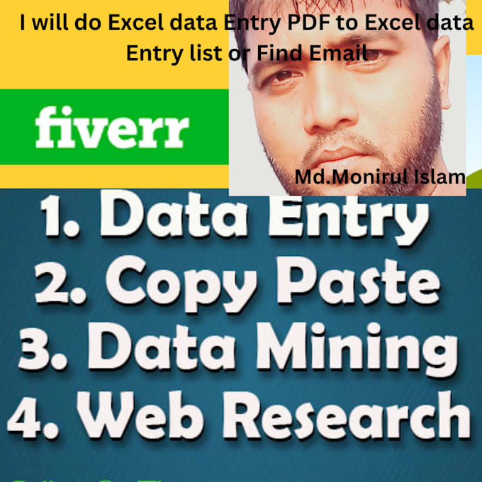 Do web research, data entry,copy paste, and excel data entry by ...