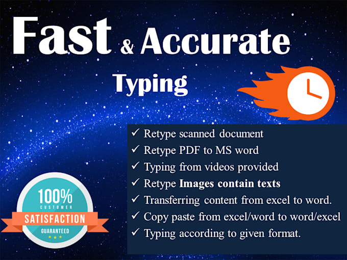 Do manual typing job, retype scanned document accurately by Mg