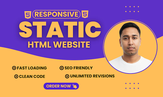design a stunning HTML landing page or HTML static website