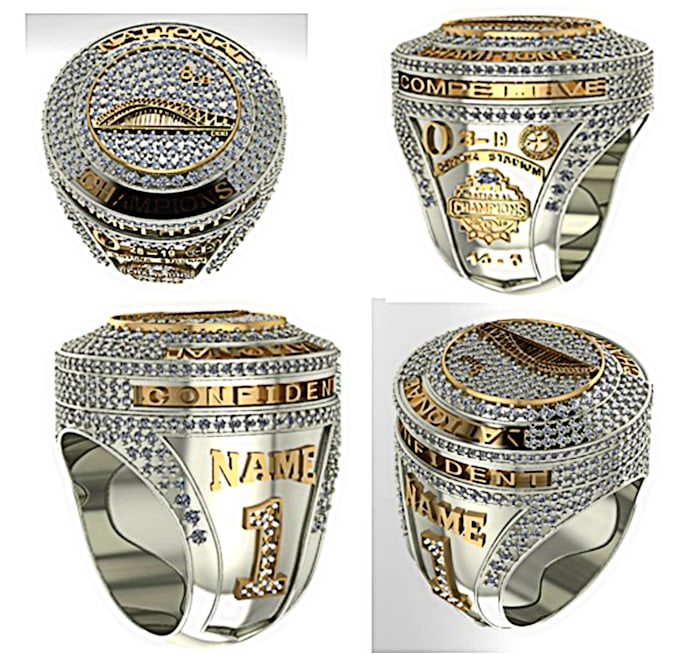 3d design championship award rings and customized jewelry
