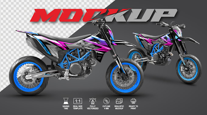 make graphics, print layouts and motorcycle mockups