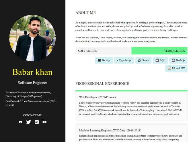 Create resume websites using next js and tailwind css by Babarkhan1247 ...