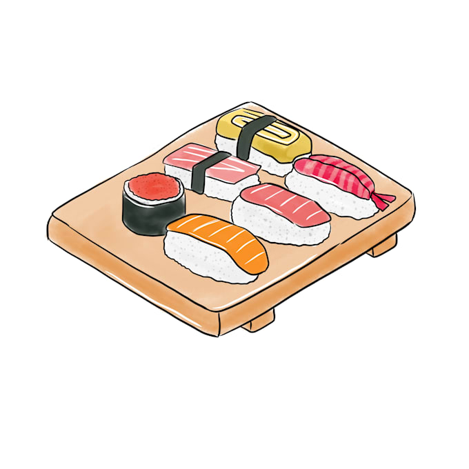 draw simple food in watercolor style