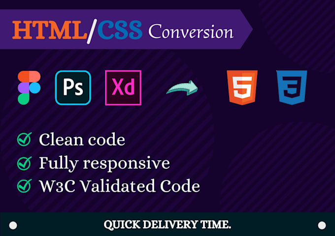 convert psd figma to website design html css bootstrap responsive