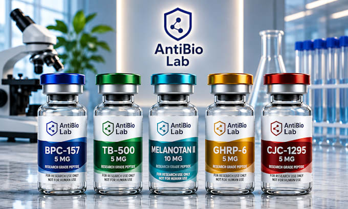 design peptide label, vial label, and product label design