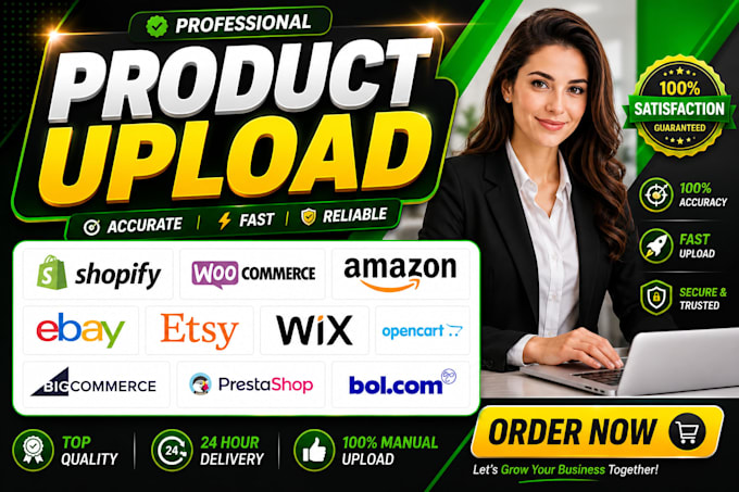 upload products listing to shopify store woocommerce etsy ebay amazon