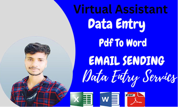 do data entry, PDF to excel, web research, and typing