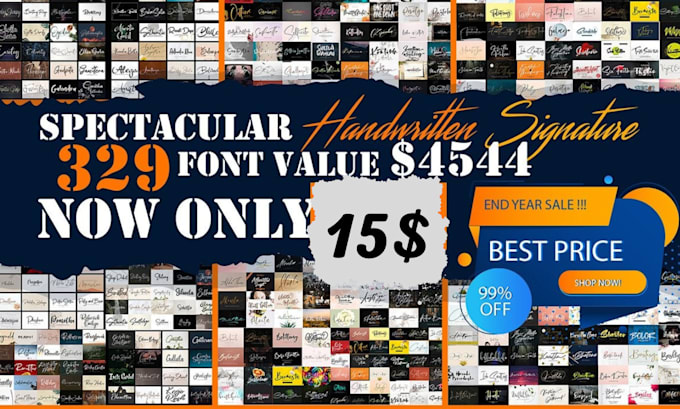 send you 329  premium fonts pack  new