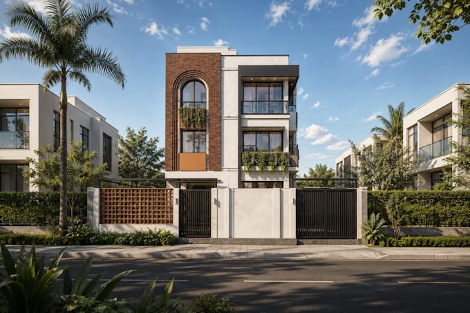 3d exterior elevation rendering 4k visualization