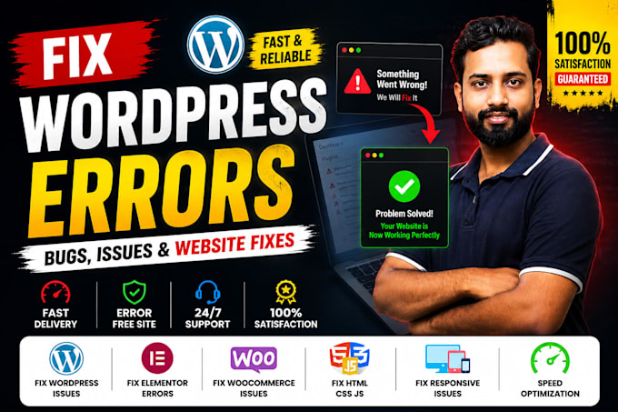 fix wordpress errors bugs and website issues fast