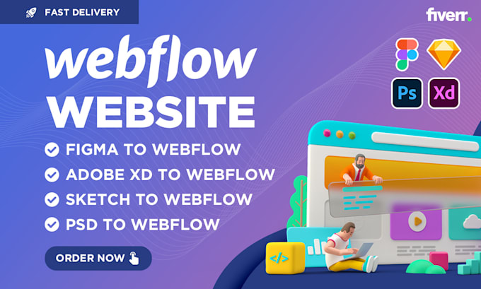 create a webflow website from figma, xd, sketch