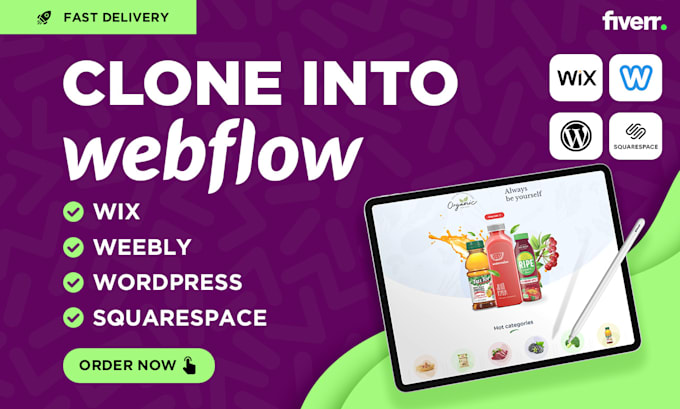 clone your wix, wordpress, bubble site into webflow site