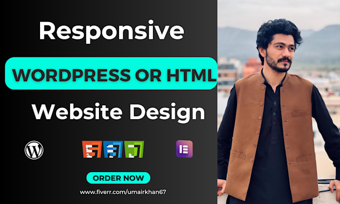 design responsive wordpress website or HTML website in 12 hours