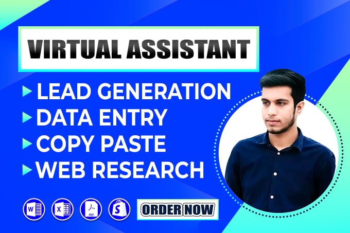be your virtual assistant for data entry copy paste lead generation web research