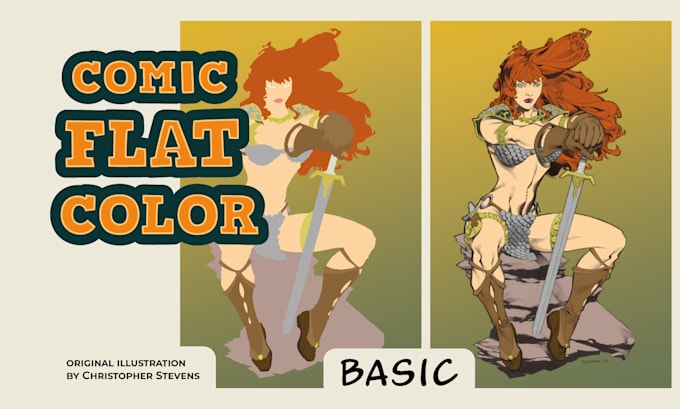 flat color your illustration or comic page