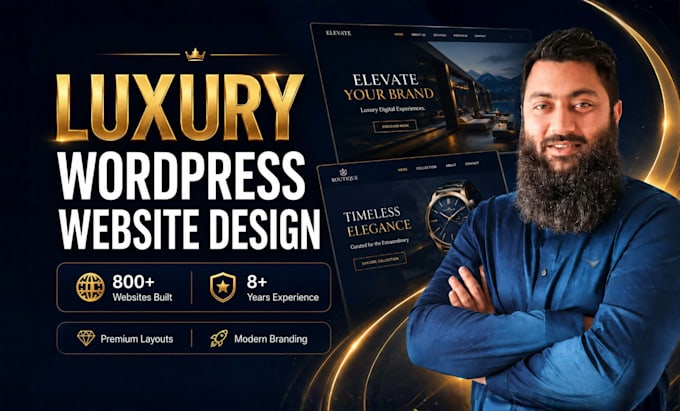 design a premium luxury wordpress website with modern branding