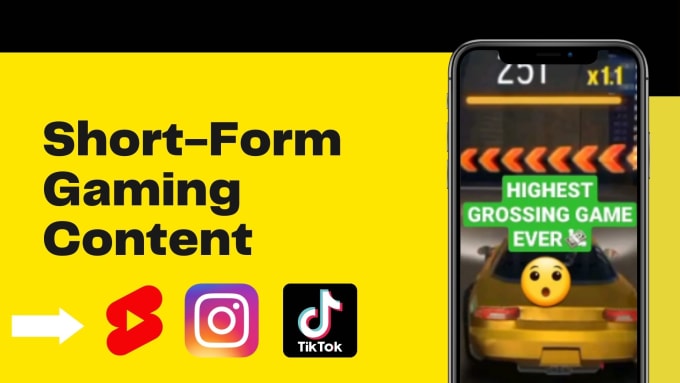 create gaming content for tiktok, reels and youtube shorts