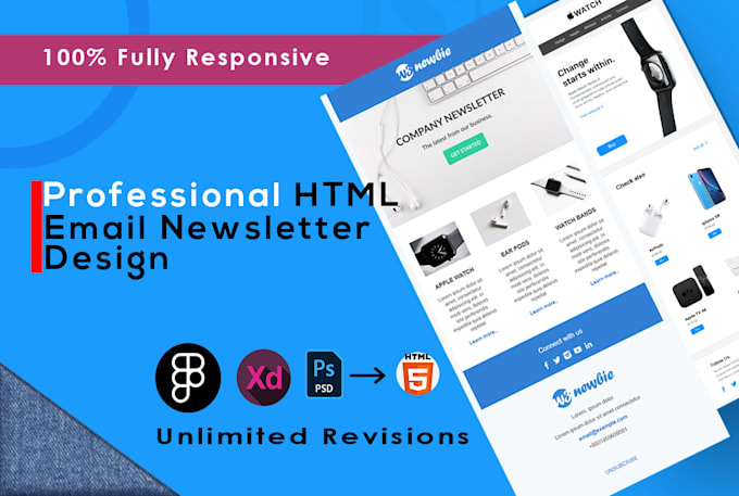 Create responsive html email template design by Johurul55 | Fiverr