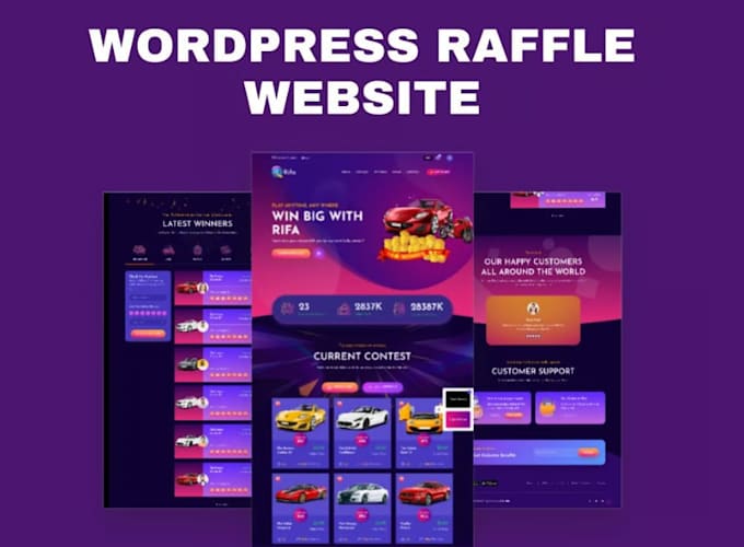 Create a responsive competition full raffle website and giveaway