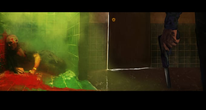 draw environment concept art, illustration for video game