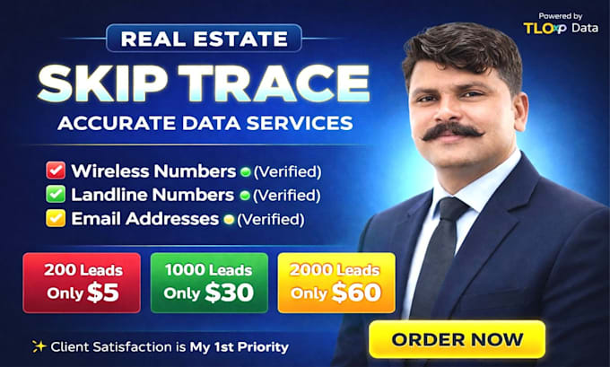 do professional real estate and llc skip tracing in bulk with verified leads