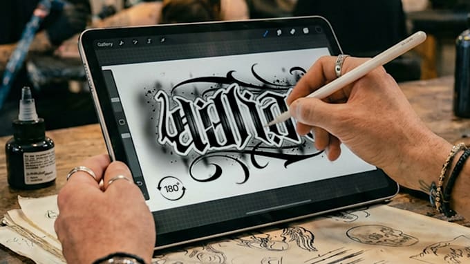 design a custom ambigram lettering tattoo