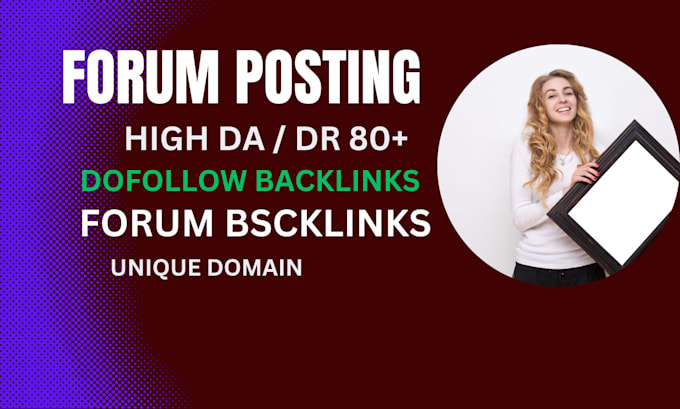 provied 60 forum posting backlinks to high authority