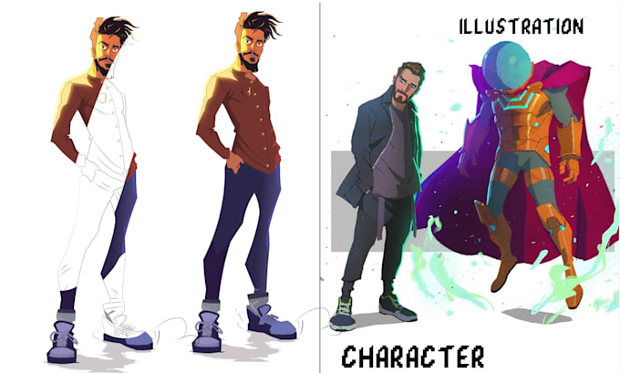 draw concept art and cartoon character illustration