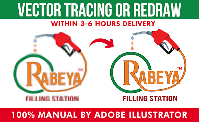 do trace, redraw, recreate, vectorize, convert logo or image
