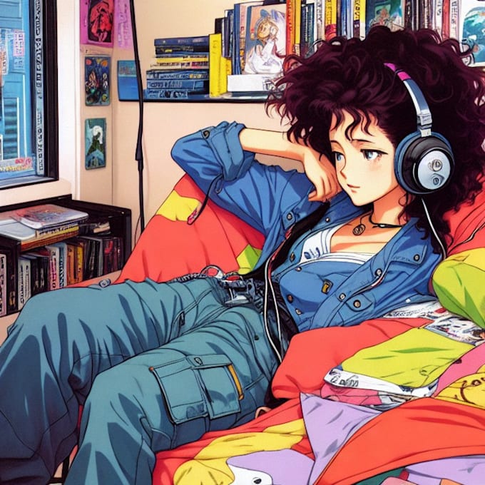 create 90s style anime art for you