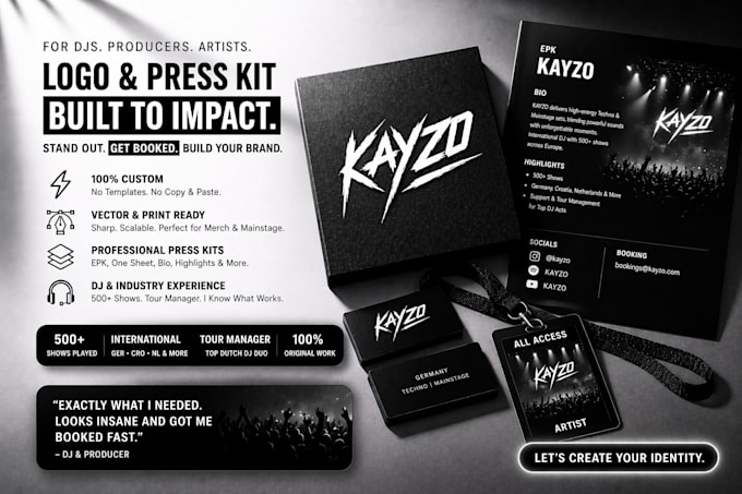 do professional dj logo and custom press kits