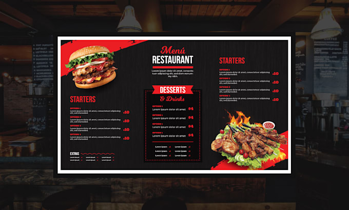 Do Static Tv Screen Menu Board Price List Trifold Food Flyer For Do Static Tv Screen Menu Board Price List Trifold Food Flyer For