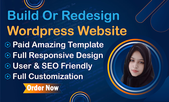 build, create or redesign wordpress website with paid template