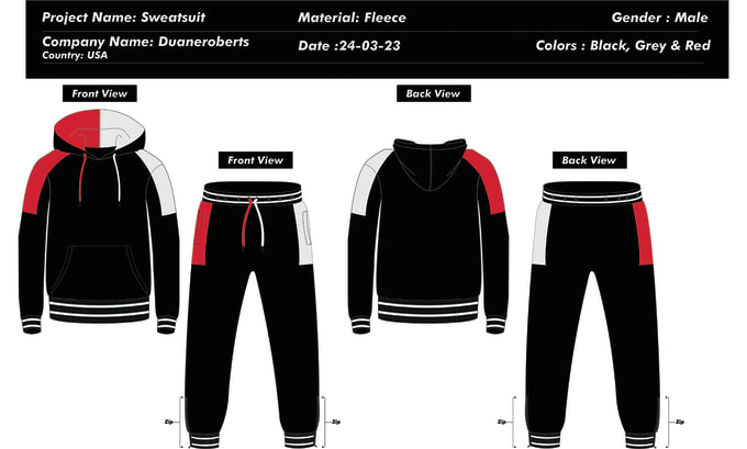 Create tracksuit hoodie mockup for industrial pre production by ...